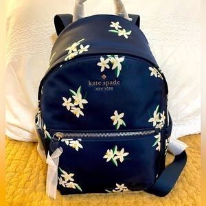 NWT Kate Spade Orange Blossom Chelsea Nylon Medium Backpack